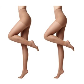 Conte elegant Modelling Women's Tights Pack of 2 - Active 40 Denier - Stimulates Blood Circulation Shaping Tights Women's Tights, natural