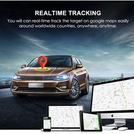 TKMARS Car GPS Tracker, No Subscription Real-Time Tracker Device for Fleet, Van, Caravan, Truck Self-installation Add Extension Cord Car GPS Tracker GT02A