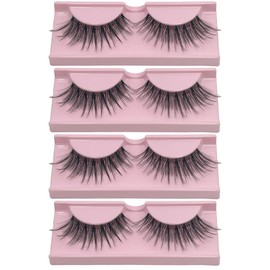 Eyelash Extension Easy Application | 4 Pairs of Mink Long Sexy Fluffy Natural Eyelashes | Enhance Your Eyes with Easy Application