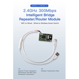 Vonets VM300-H 2.4GHz Industrial Grade Mini Module Wlan Repeater,Bridge,Router,with 2 External Antennas,Suitable for Industrial Integration and Secondary Development
