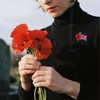 Red Poppy Union Jack Flag Pins Veteran Soldier Remembrance Day
