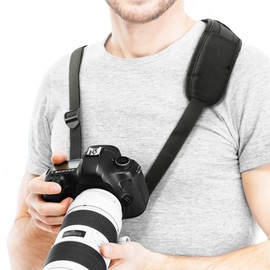 'Universal Camera Strap with Quick Release and 1/4 Inch Thread/Thread – Black (Max 1.5 m Height Adjustable)