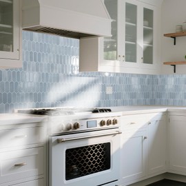 Art3d 10-Sheet Heavy-Duty Peel and Stick Backsplash, Self-Adhesive Vinyl Wall Tiles for Kitchen Countertop Bathroom, Light Blue