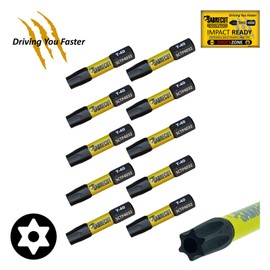 10 x SabreCut SCTP4032_10 32mm T40 TX40 Torx Tamper Proof Security Magnetic Impact Screwdriver Driver Bits Set Heavy Duty
