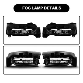 Shocklight LED Fog Lights Fit for 2015 2016 2017 2018 2019 2020 Dodge Charger, A Pair of Front Bumper Fog Lamps with Switch and Wiring Harness- Clear Lens