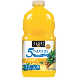 Langers 5 Cal Pineapple Juice Cocktail, 64 Fl Oz (Pack of 8)