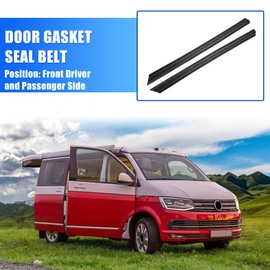 X AUTOHAUX 1 Pair Front Door Gasket Seal Belt Rubber with Clips for VW T5 T5.1
