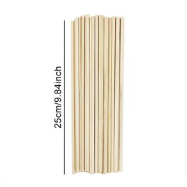 SZCXDKJ 50 Pack Unfinished Natural Wood Dowel Rods Hardwood Sticks for Crafts and DIY (250mm x 5mm)