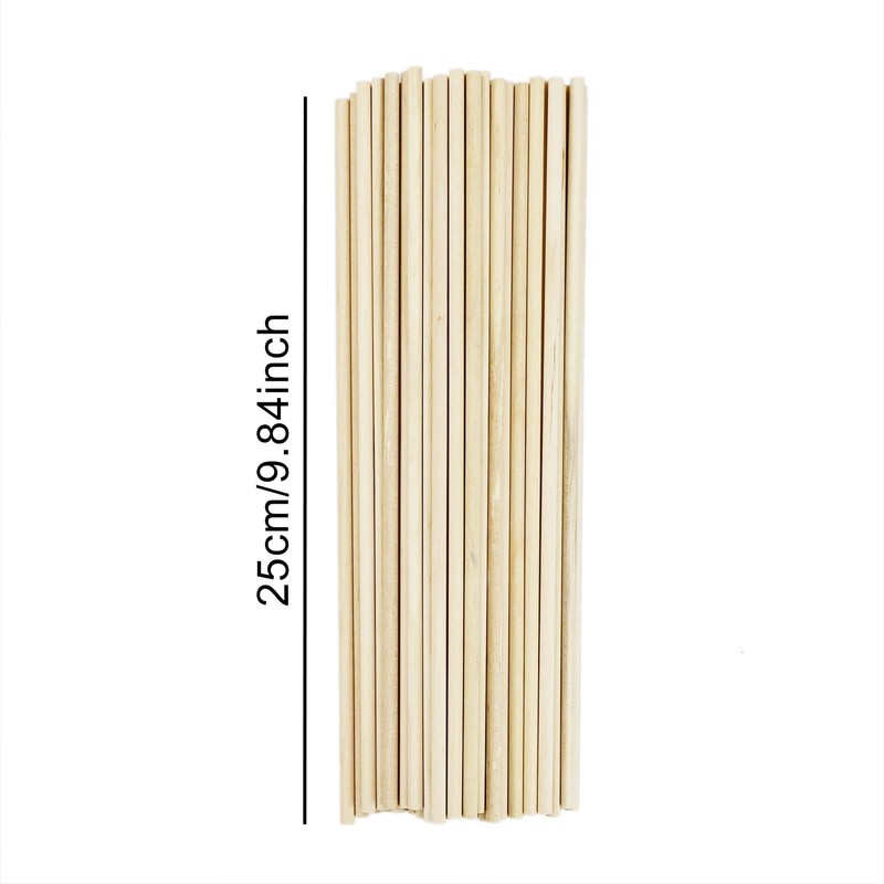 SZCXDKJ 50 Pack Unfinished Natural Wood Dowel Rods Hardwood Sticks