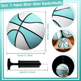 6 Pack Water Pool Basketballs Swimming Pool Rubber Basketball Blue Basketball for Swimming Pool Basketball Hoops Pool and Lake Waterproof Basketball for Pool Lake Party Favors (Water Blue, 7 Inch)