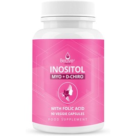 BeLive Myo-Inositol & D-Chiro Inositol Capsules – 90 Ct | 40:1 Optimal Ratio | Women’s Hormonal & Ovarian Support | Fertility & Metabolic Health | Includes Folic Acid & Essential Nutrients