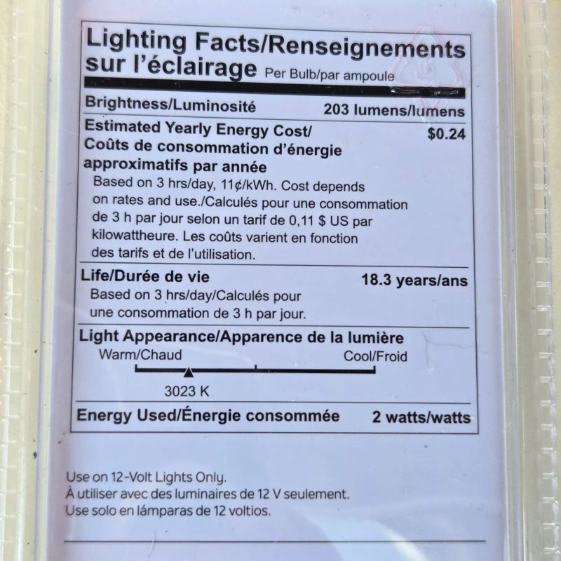 Kichler Showscape Series 2W G4 Bi-Pin Base Type T LED