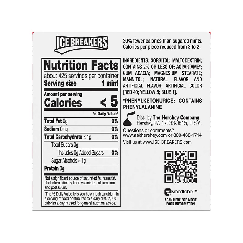 ICE BREAKERS Candy Cane, Christmas Stocking Stuffer Sugar Free Breath