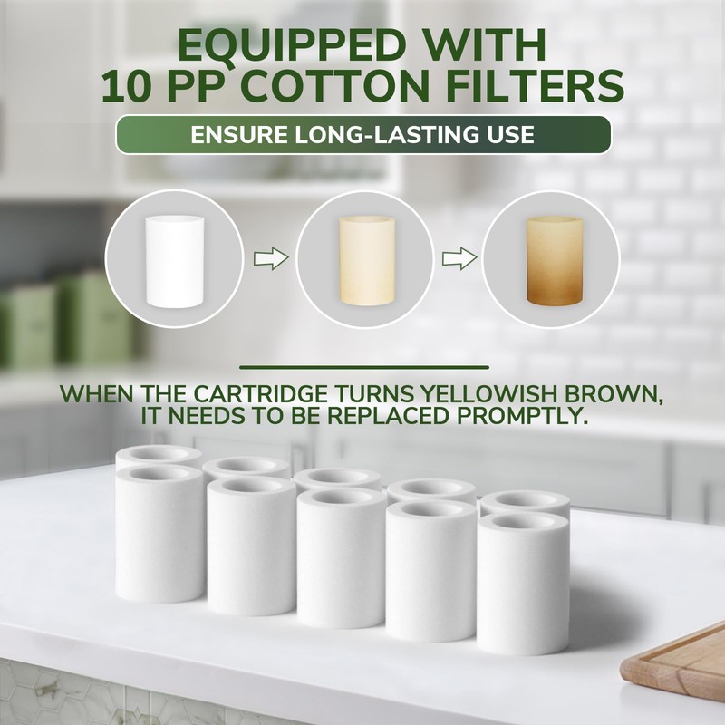 10 Pcs Replacement Filters for Hurran Filtered Kitchen Faucet with