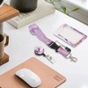 Purple Butterfly Card Holder ID ID Badge Removable Lanyard with
