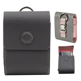 Covthch Golf Rangefinder Case with Ball Marker Compatible with REVASRI nk1000, REDTIGER C001, Callaway 300 Pro, Acer SW-RF700 Golf Rangefinder, Leather Holster Case for Most Brands Rangefinders, Grey