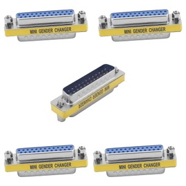 Fielect DB25 VGA Gender Changer 25 Pin Female to Male 2-Row Mini Gender Changer Coupler Adapter Connector for Serial Applications Blue Pack of 10