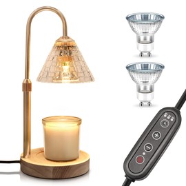 DORESshop Candle Warmer Lamp with Timer, Industrial-Grade Candle Lamp Warmer with Adjustable Height & Heat Control, Ideal for Large Jar Candles, Includes 2 * 50W Bulbs