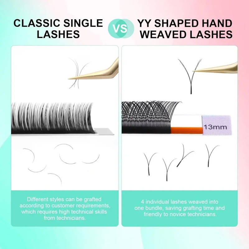 Paquete De Extensiones De Pestañas Nagaraku Con Diseño En Y.