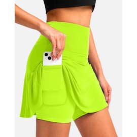 Women's Cycling Skirts 4D Padded Bike Shorts with Pockets High Waist Biking Skort for Road Mountain Bicycle Riding