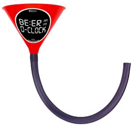 Head Rush BE:ER O Clock Beer Bong - Beer Funnel with Long Tube - Adults Party Drinking Game - Thick Flexible Hose - Designs - Ultimate (2FT)
