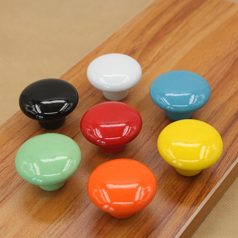 Ceramic Round Cabinet Handles Drawer Pulls Round Door Knobs For