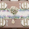 BOTB LIHM Purple Hydrangeas Flowers Leaves Butterfly Spring Table Runner