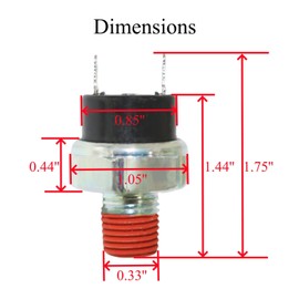 Arpisziv 10 PSI 1/4-18 NC Oil Pressure Switch 0C30250SRV Compatible with Ge-nerac 0G6820 V-Twin Air Cooled Engines GT990 GT760