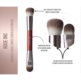 Rose Inc Number 4 Dual-Ended Concealer Brush - Vegan 2-in-1 Brush for Targeted & Diffused Application