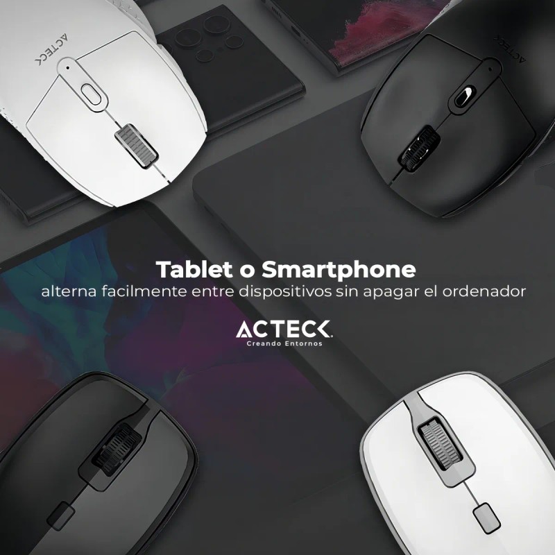 Mouse Inalámbrico Acteck MI670 Óptico 1600dpi USB 4 Botones Negro