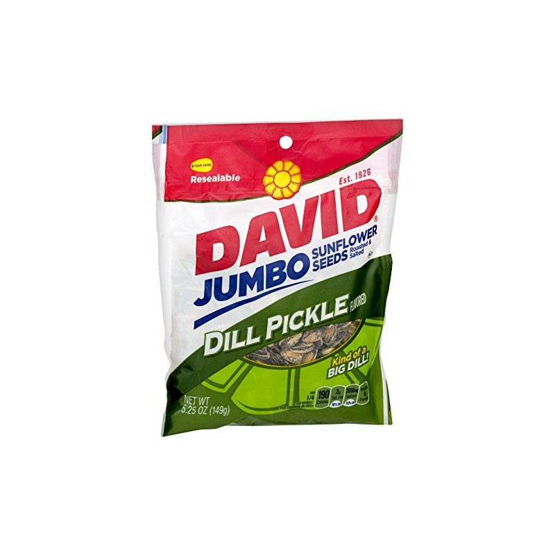 David Dill Pickle Sunflower Seeds, 5.25 oz Bag (Pack of