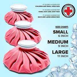 Doctor Developed Hot and Cold Pack/Ice Bag/Ice Pack/Compress [Single] - Re-useable and Waterproof with Spill-Proof caps and Durable, Anti-Leak Materials (Large - 11", Pink)