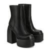 VOMIRA Black Platform Boots for Women - Round Toe Chunky