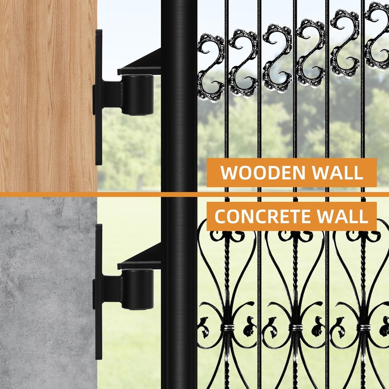 2 Pack Heavy Duty Gate Hinges Black Wall Mount Gate