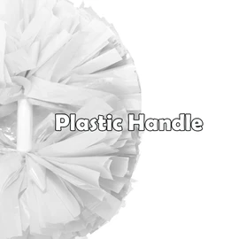 Hooshing 2PCS White Cheerleading Pom Poms with Baton Handle Cheer Pom Poms for Team Spirit Sports Dance Cheering Kids Adults