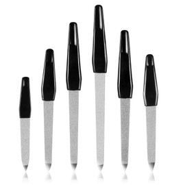 URAQT Nail File Set, 6pcs Stainless Steel Nail Files with Comfortable Handle, Professional Manicure Pedicure Tools, Double Sided Emery Boards for Acrylic and Natural Nails, 6 Sizes