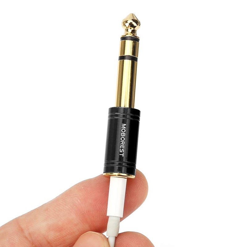 MOBOREST 1/4" (6.35mm) Plug/1/8" (3.5mm) Jack Stereo Adapter (6.35 Male