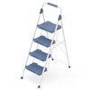 KINGRACK 4 Step Ladder, Sturdy Step Stool with Handrail, Anti-Slip