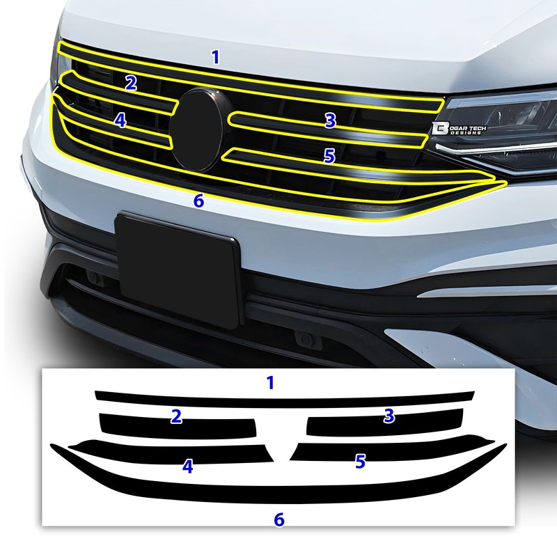 BOGAR TECH DESIGNS Front Chrome Delete Overlay Compatible with Volkswagen