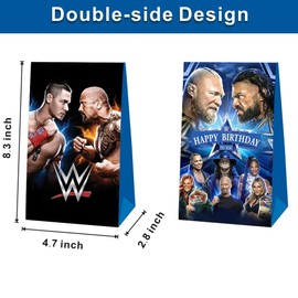 ARHAVI 12Pcs Party Gift Bags Goodie Bags Party Supplies for Wresting Birthday Decorations