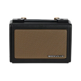 Rockville GlideTone Bluetooth Speaker, 25W Stereo, Vintage Mini Guitar Amp Design, 2-Way Speakers + Tweeter + Passive Bass Radiators, TWS Linking, 18-Hr Battery, USB/TF/Aux, Perfect for Home & Travel