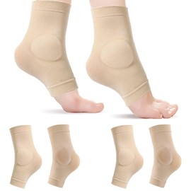 Modixun 2 Pairs Ankle Protection Socks with Gel Pad, Malleolar Padded Sleeve Skate Socks for Figure Skating, Scooter, Ski, Hockey, Boots, Bandage Ankle Support Cushion, Ankle