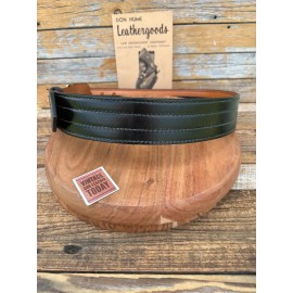 Don Hume Plain Black Sam Browne 2.25" Police Duty Belt 4 Row Stitching SZ 42