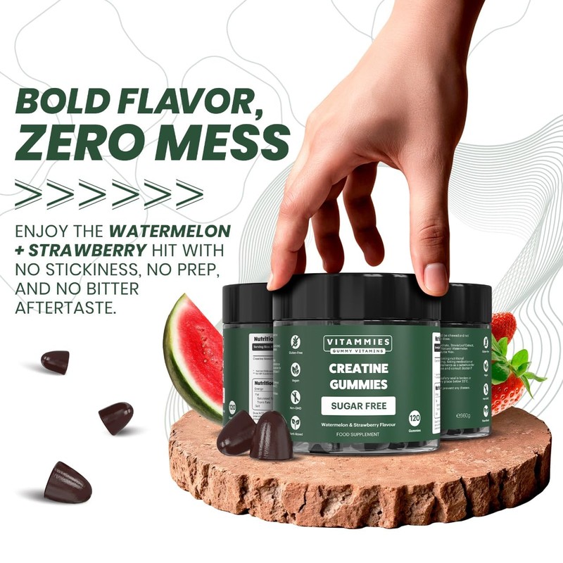 Vitammies Vegan Sugar Free Creatine Monohydrate Gummies for Muscle Gain