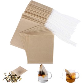 Aksuaple Aksuaple Eco-Fil Disposable Tea Filter Bags for Loose Tea, Wood Pulp Material, Biodegradable and Compostable, Unbleached Empty Tea Infuser Sachets with Drawstring, 100 Pack (3.2inch x 4.0inch)