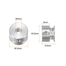 QUARKZMAN V-type pulley 4 mm bore 12 mm outer diameter single groove aluminium alloy for 3 mm PU round belt motor shaft drill