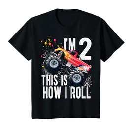 2 Year Old 2nd Birthday Boy Monster Truck Car T-Shirt