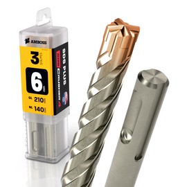 SDS Plus Hammer Drill Bit 4 x Cutting PGM Diameter 6.0 mm x 140 mm - Amboss Werkzeuge SDS Crusher 4 - HM Concrete Drill Carbide Professional Drill Bit 6.0 mm x 140 - Masonry Drill Reinforced Concrete