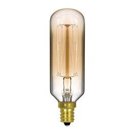 Satco S2420 40 Watt 20 Lumens T9 Incandescent Candelabra Base Soft White 2700K Vintage Cage Gold Coil Design Light Bulb, Dimmable