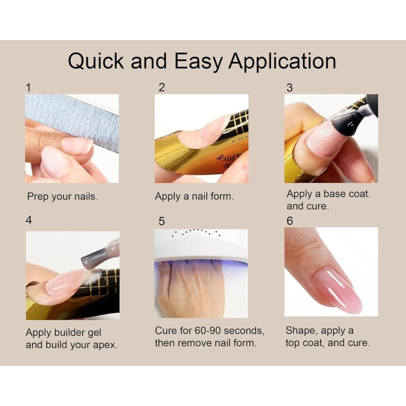 Builder Gel for Nails, Soak Off LED/UV Nail Extension Gel,